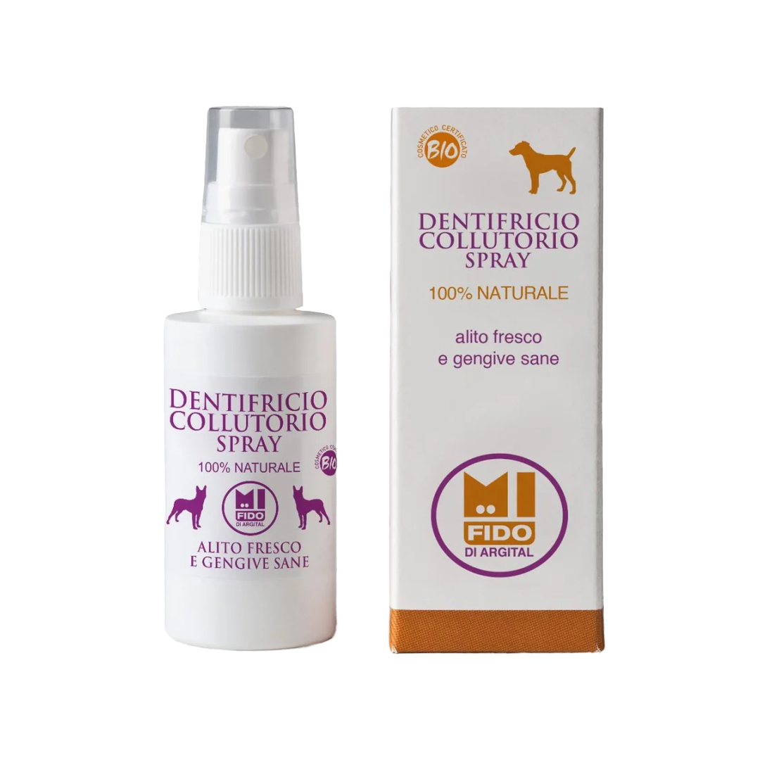 ARGITAL Mi Fido Dentifricio Collutorio Spray Naturale per Cani 50ml - Igiene Orale Biologica